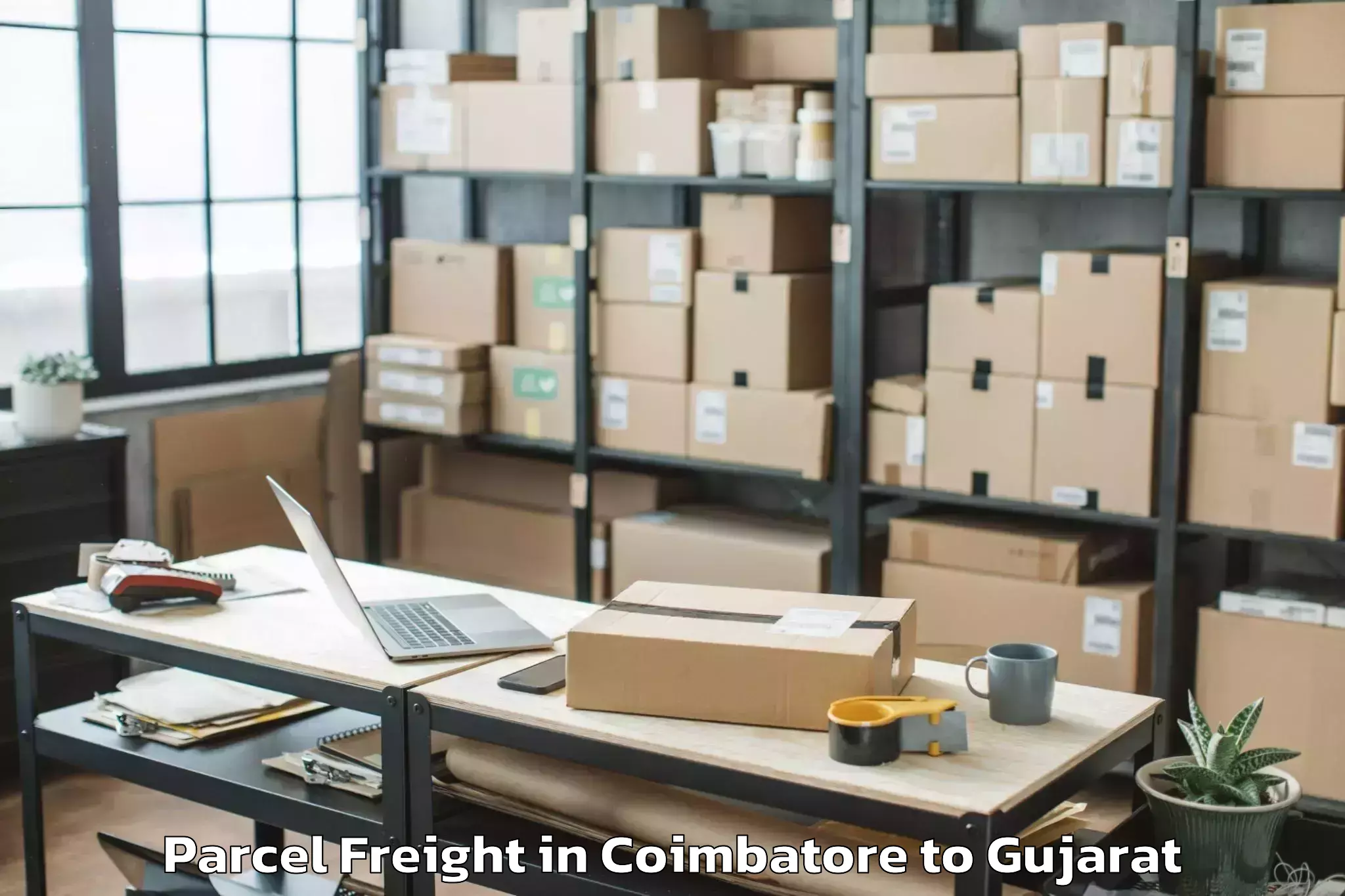 Easy Coimbatore to Khambhat Parcel Freight Booking